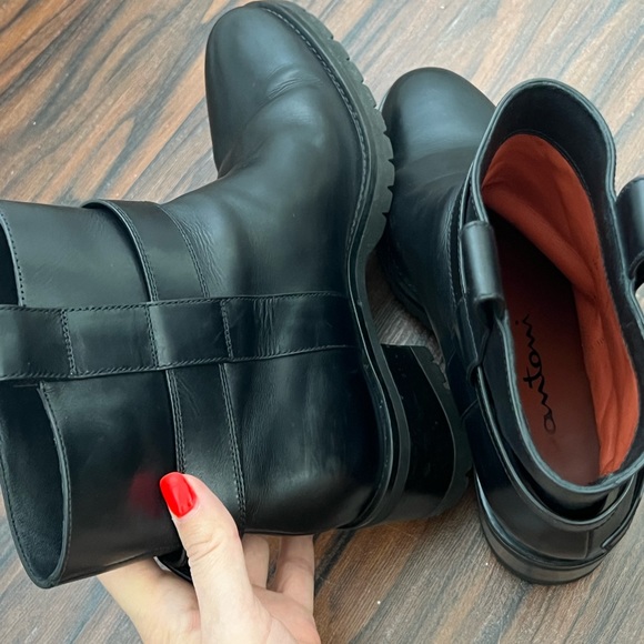 Santoni leather combat moto style booties - Picture 16 of 17